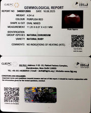 4.04/CT Natural Neo Burma Ruby with Govt. Lab Certificate (4551)